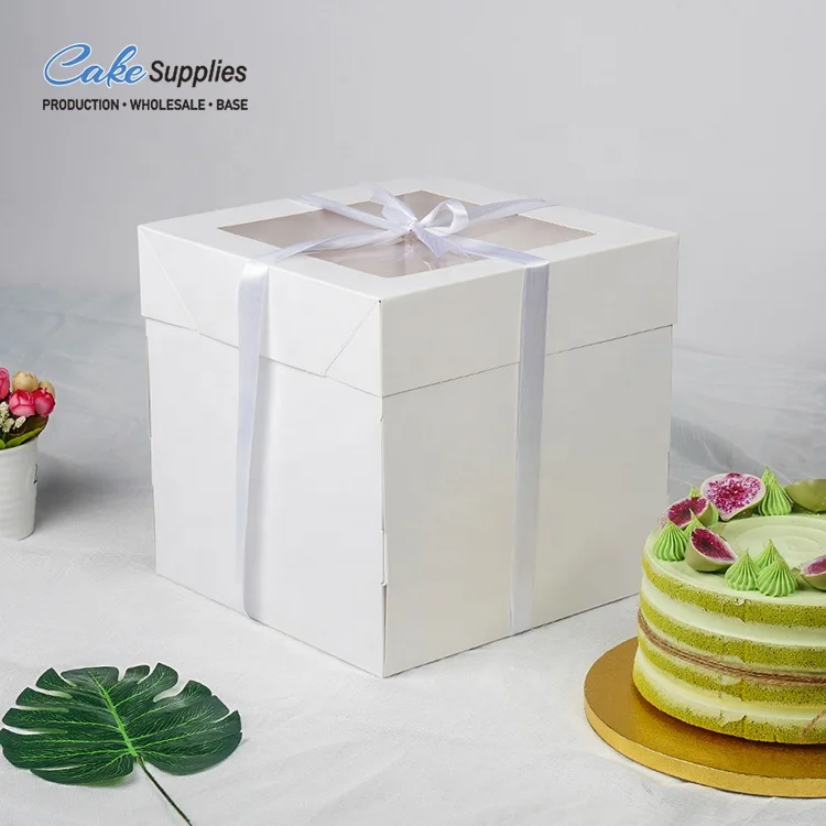 Wholesale Different Sizes Handmade With Plastic Window Cake Box 12 X 12 X 12 Packaging Cake Boxes