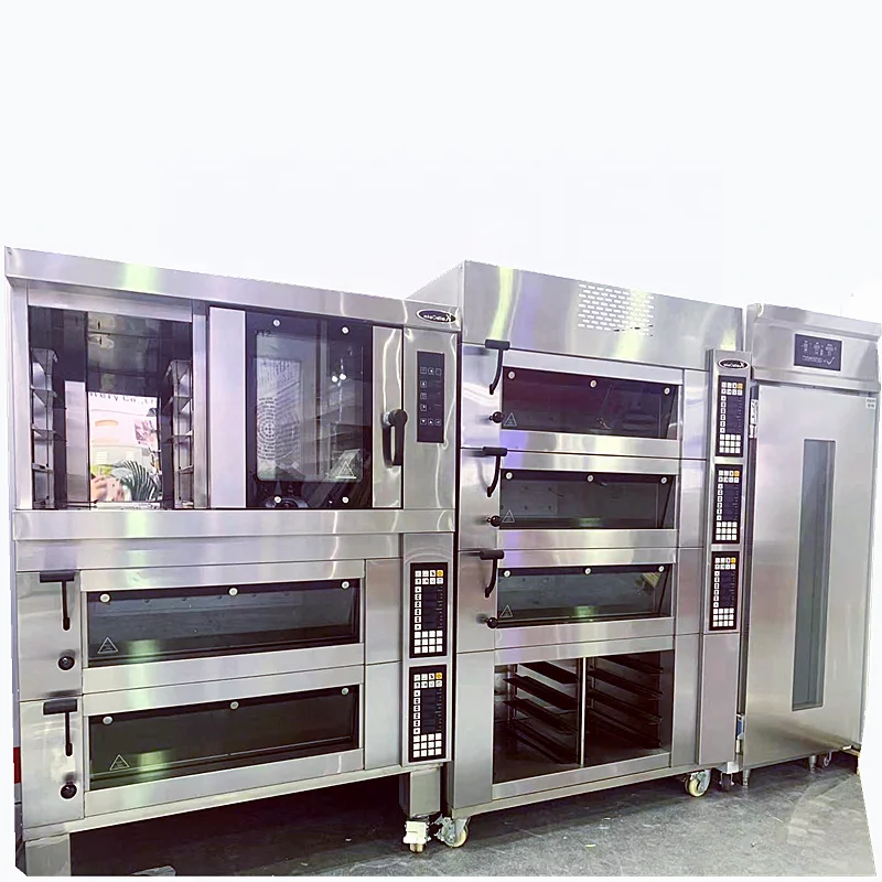 Bread bagel making bakery appliance the electric industry china wholesale luxurious pizza deck oven proofer in usa with vent fan