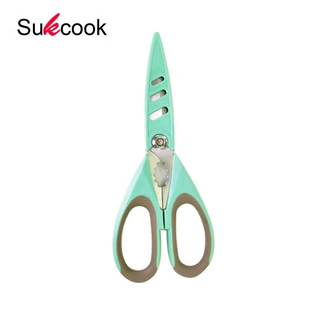 Kitchenware household stainless steel blade PP+TPR handle multi-purpose scissors