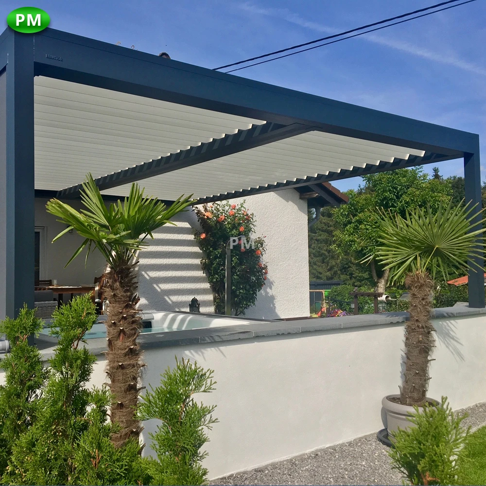 Patio Cover Roof Aluminum Outdoor Sun Shade Canopy Motorized Awnings Garden Gazebo Pergola Pavilion
