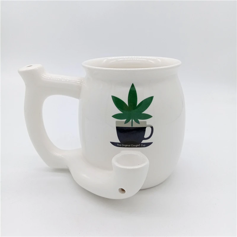 ceramic coffee mug with pipe mug tobacco wake and bake mugs for smoking