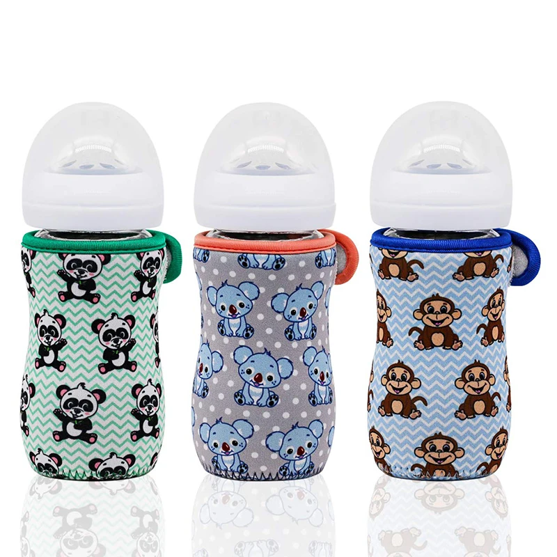 Wholesale Reusable Glass Baby Bottle Insulator Improved Heat Cold Retention Moisture Neoprene Holder for 8 oz Baby Milk Bottle