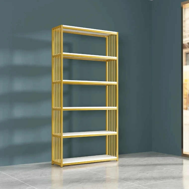 Best Selling Book Display Racks Stainless Steel Bookshelf Living Room Shelves Gold Bookcase