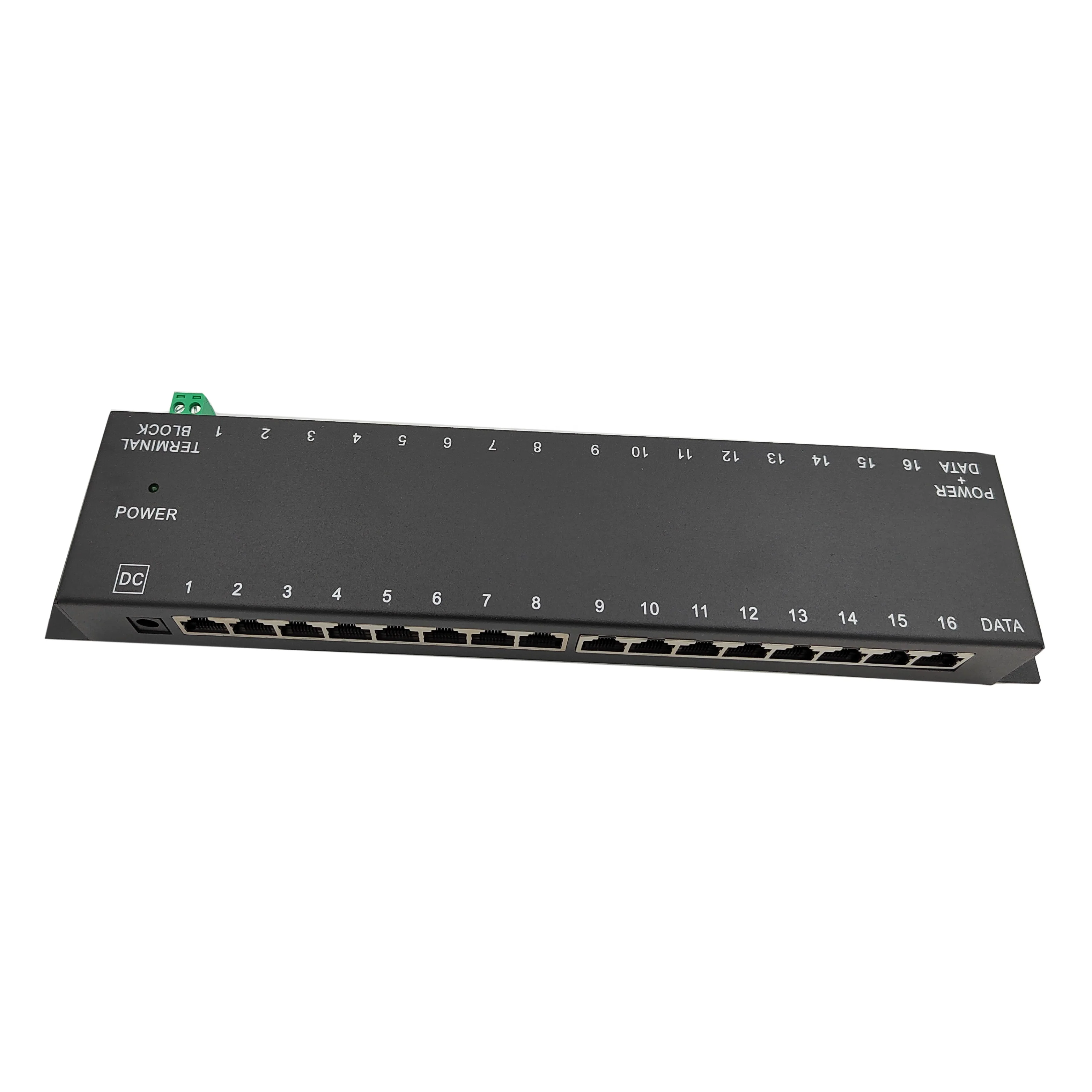 16-портовый гигабитный PoE инжектор 10/100/1000 Мбит/с пассивной Power Over Ethernet для любого Ip