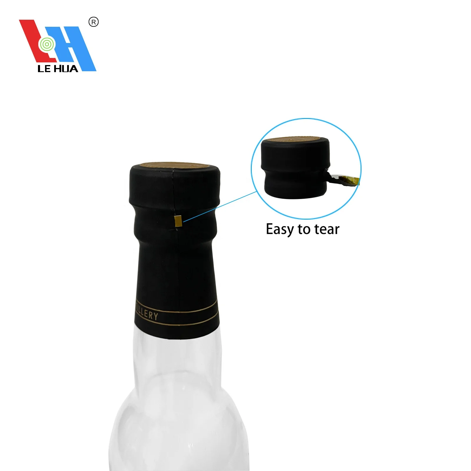 Customized Frosted Matte black Heat Shrink Champagne Capsule Container Shrink Wrap Wine Bottle Tops for Wine PVC shrink capsule