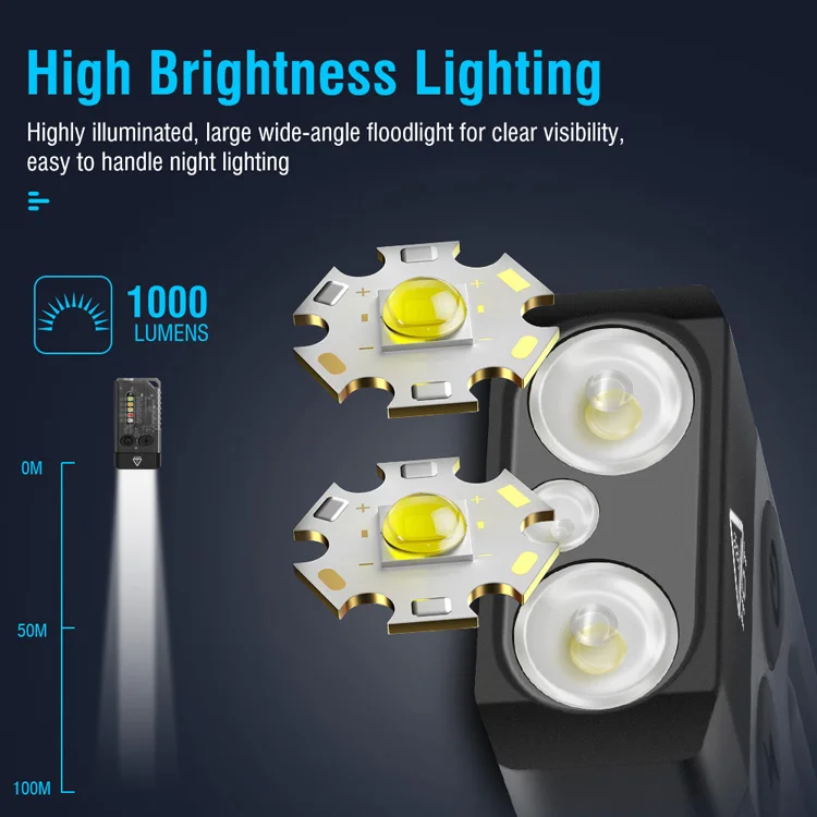 Boruit New Arrival V10 Mini Keychain LED Flashlight Rechargeable UV Light With Memory Function Magnet function And Beeping Alar