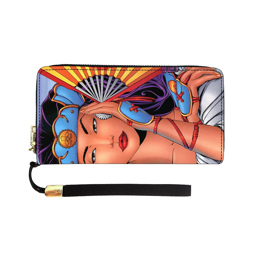 Women Card Holder Cartoon Character Customized Pattern Credit Card Wallet Custom Logo Leather Wallet For Women Latest