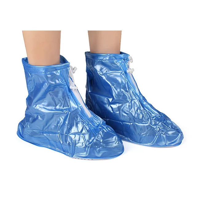 Men Women Reusable Waterproof Non-slip PVC Sand Control Rain Boot Shoe Cover with Zipper