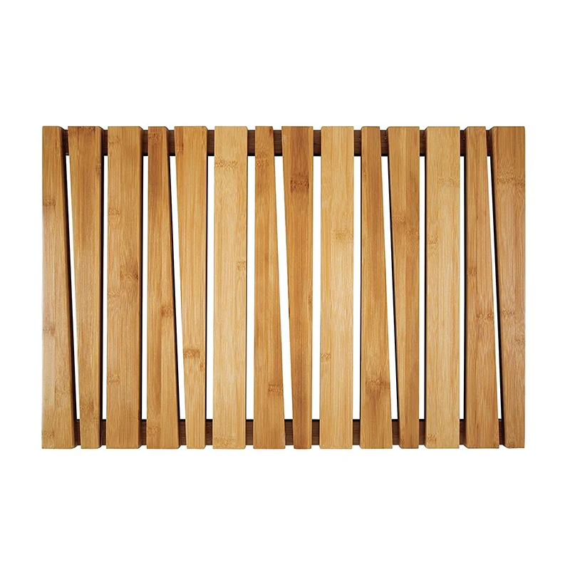 Luxury 100% Natural Bamboo Non-slip Shower Mat Wooden Floor Mat Bath Mats for for Spa Sauna Pool