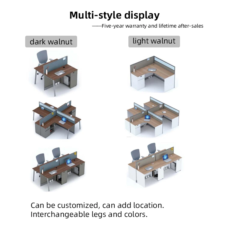 China Manufacturer Modern Modular Office Furniture Workstation 2, 4, 6 Seater Office Workstation Desk For 2, 4, 6 Person People