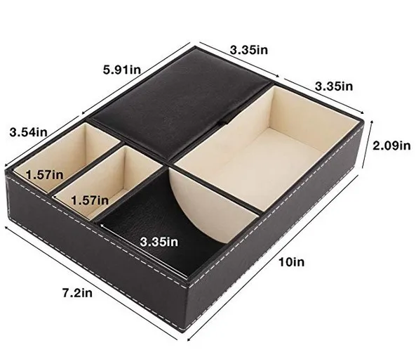 Wholesale 100% Natural New Design Bamboo Desk Organizer, Stationery Pen Pencil Holder desk Organizer Custom Valet Tray