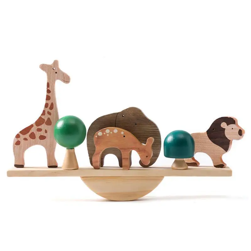 Unisex Wooden Forest Animal Threading & Seesaw Balance Toy for Preshcool Children 2-4 Years & 5-7 Years Age Range Set Supplied