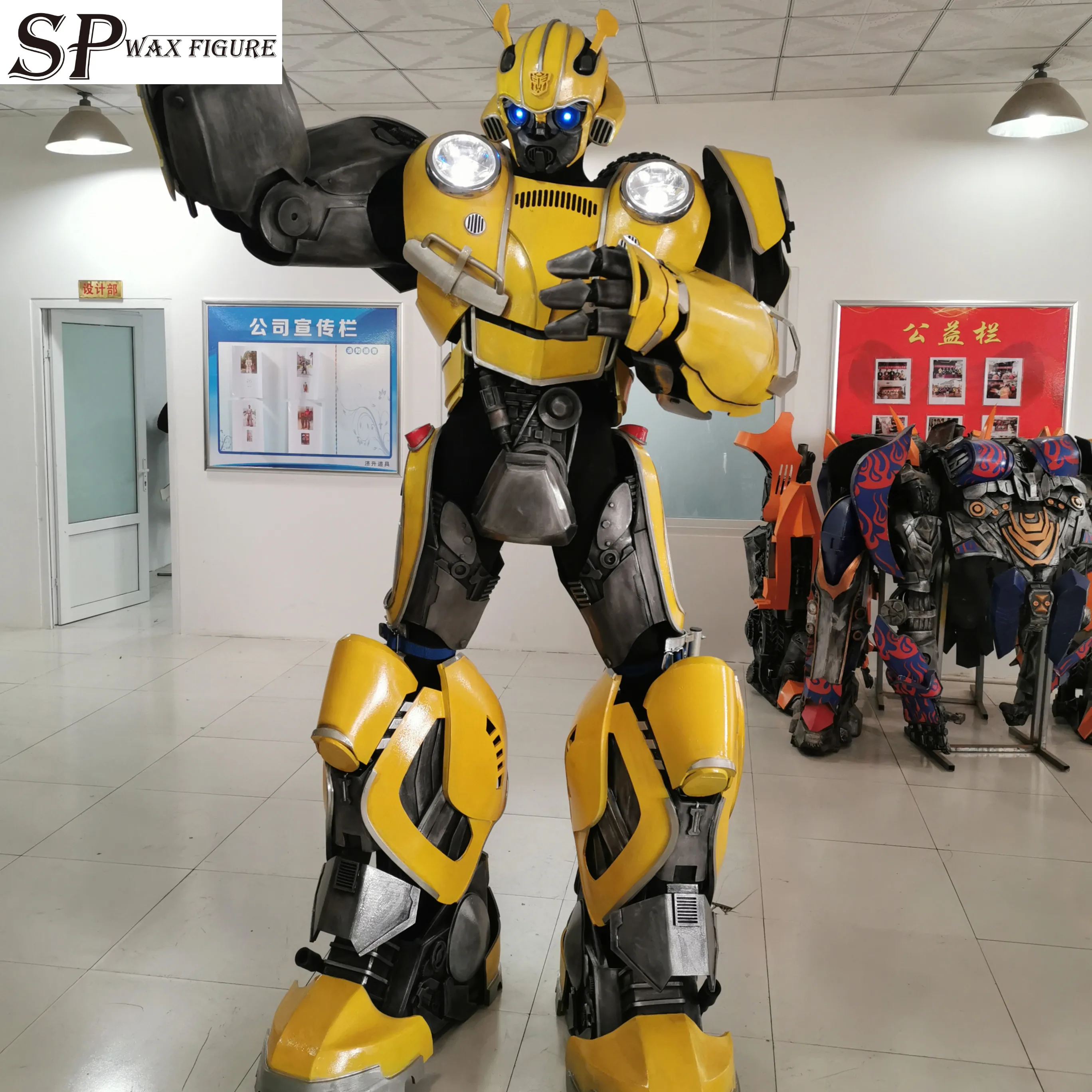 2019 Amazing Realistic Human Control Robot Props Costumes,  LED Eyes Bumblebee Robot Costume Suits, transformer costume