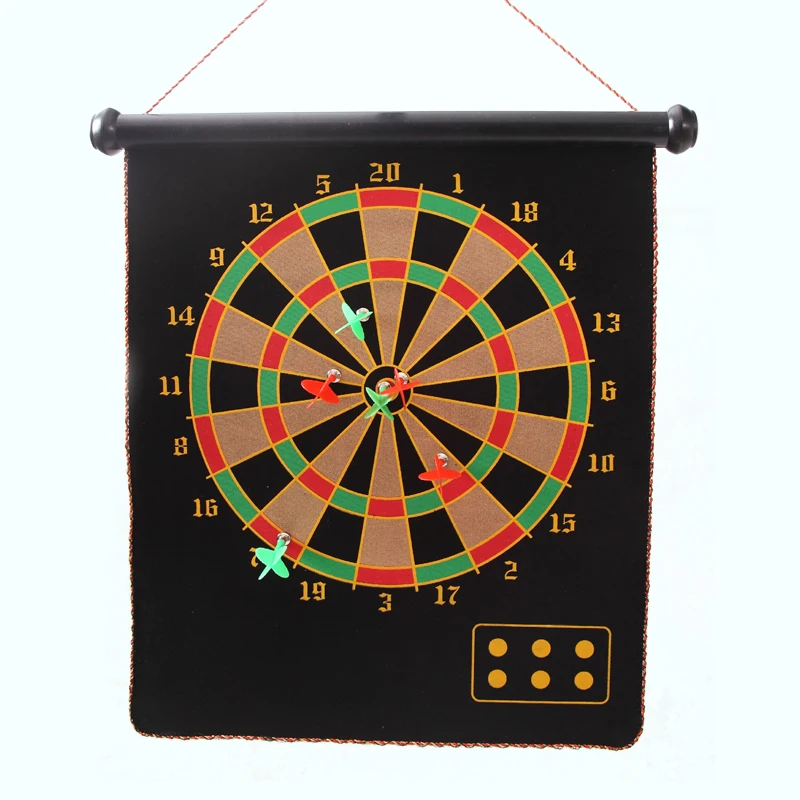 Factory Wholesale Indoor And Outdoor Home Interactive Safety Toy Games 17 Inch Double Sided Magnetic Dart Board With 6 Darts