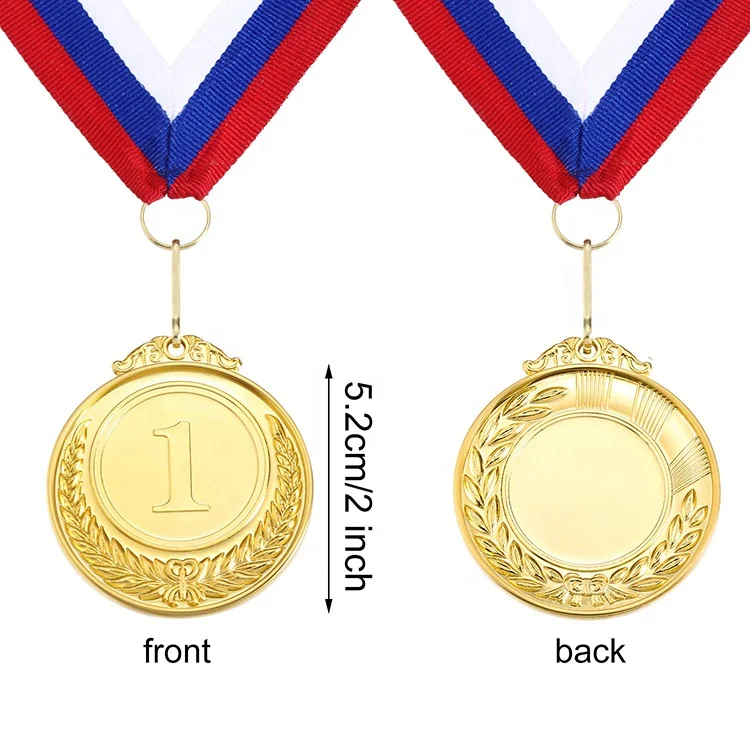 Hot trending products custom printing running gold metal award sport medal with ribbon