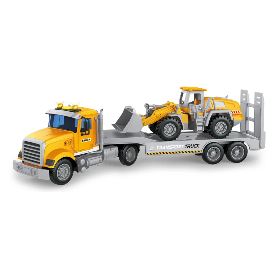 Boys Toy Truck and Trailer Container Truck Car Vehicle Toys Hauler Excavator
