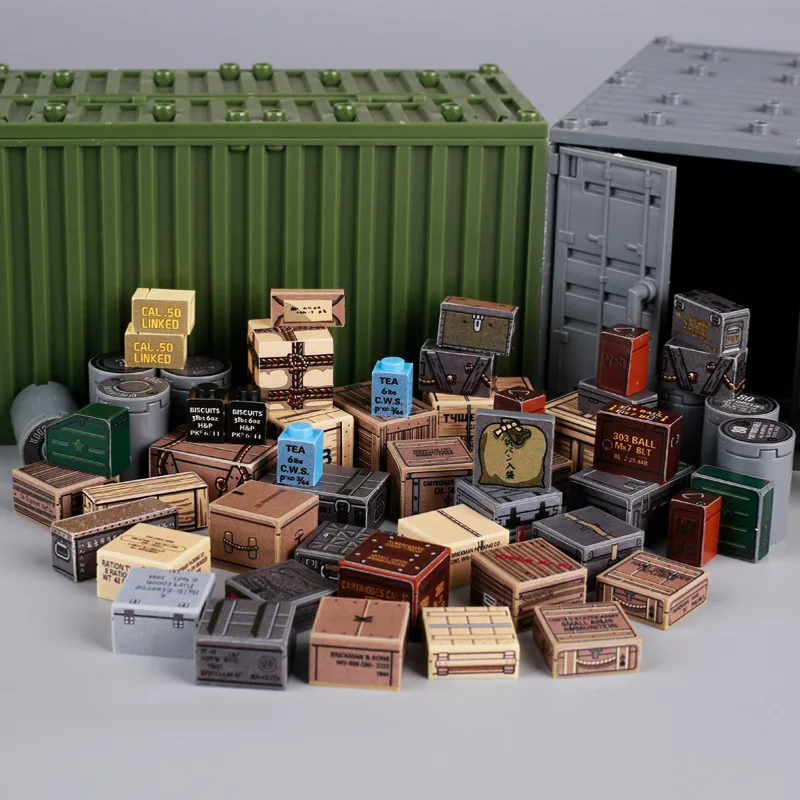 MOC ww2 немецкая солдатская Военная коробка для оружия аксессуары печати сборочные блоки модели игрушек