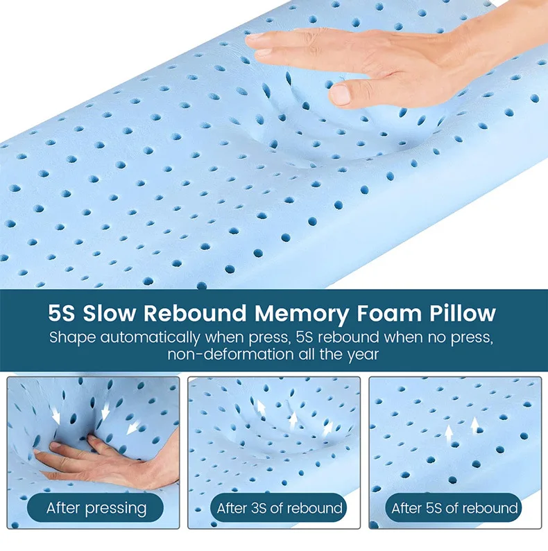 2024 New Contour Memory Foam Pillow with Cooling Gel in Bed Pillow