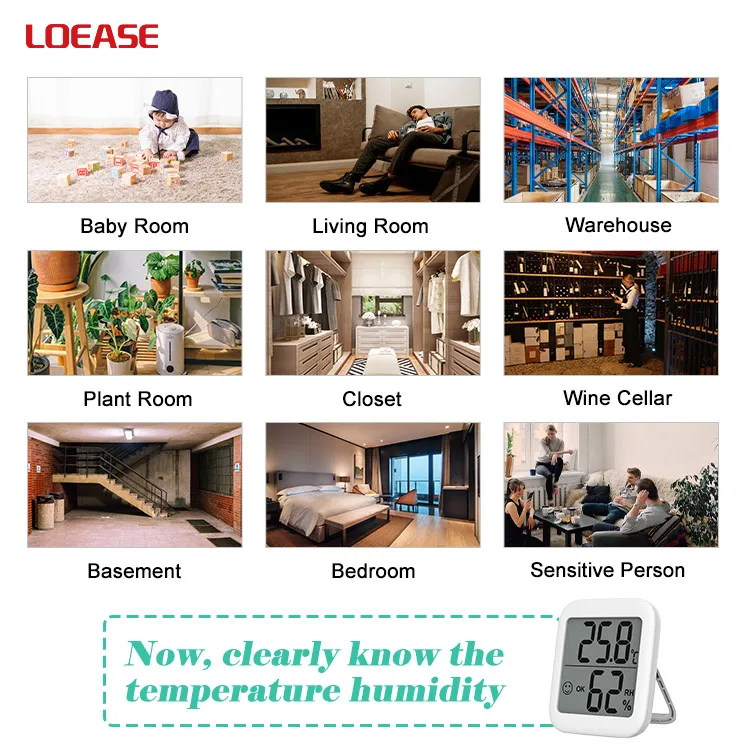 ABS Mini Indoor Outdoor Temperature Hygrometer Monitor Humidity Sensor