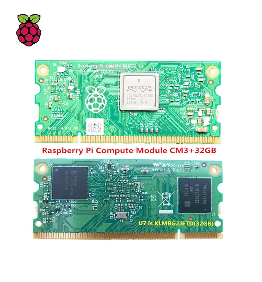 
Original new Raspberry Pi compute module 3+32GB With 32GB EMMC Flash 1G RAM (ARMv8) 64-bit SoC @ 1.2GHz Raspberry pi 3 