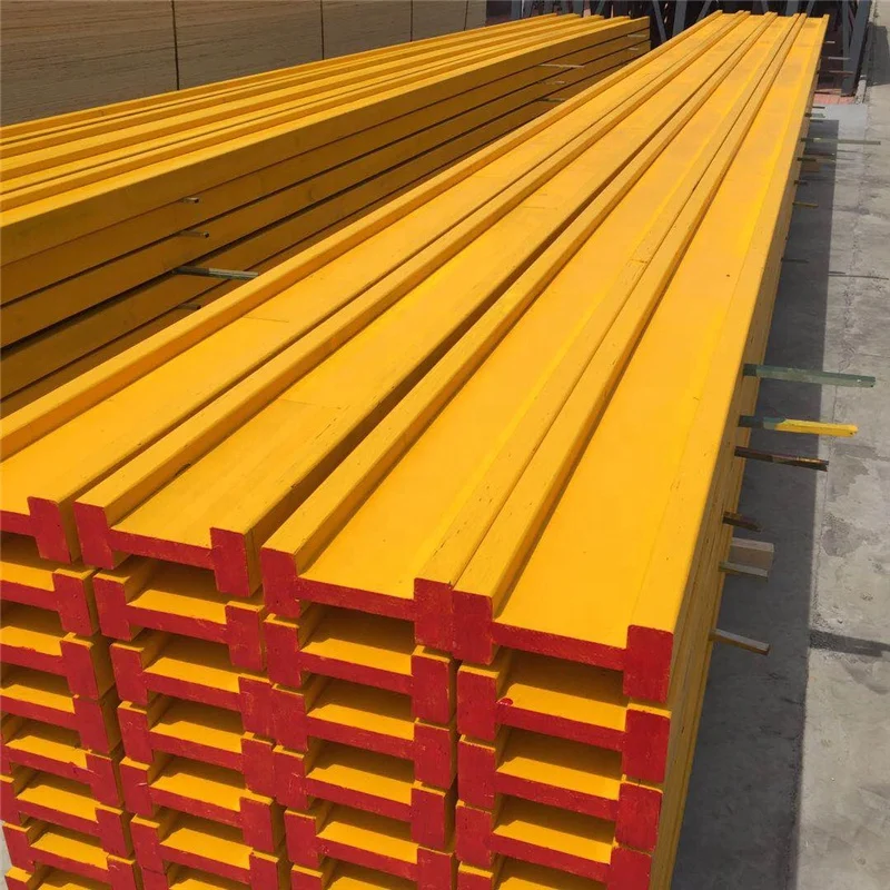 Building Bridge 80*40*200mm Yellow Lvl Shuttering Concrete Timber Beams Formwork