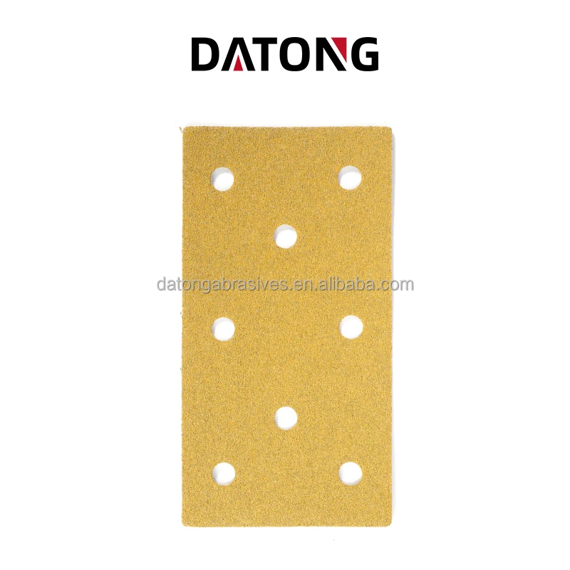 Заводская Высококачественная абразивная наждачная бумага Datong 5 дюймов 8 отверстий зернистость 100 желтый шлифовальный диск для металла и