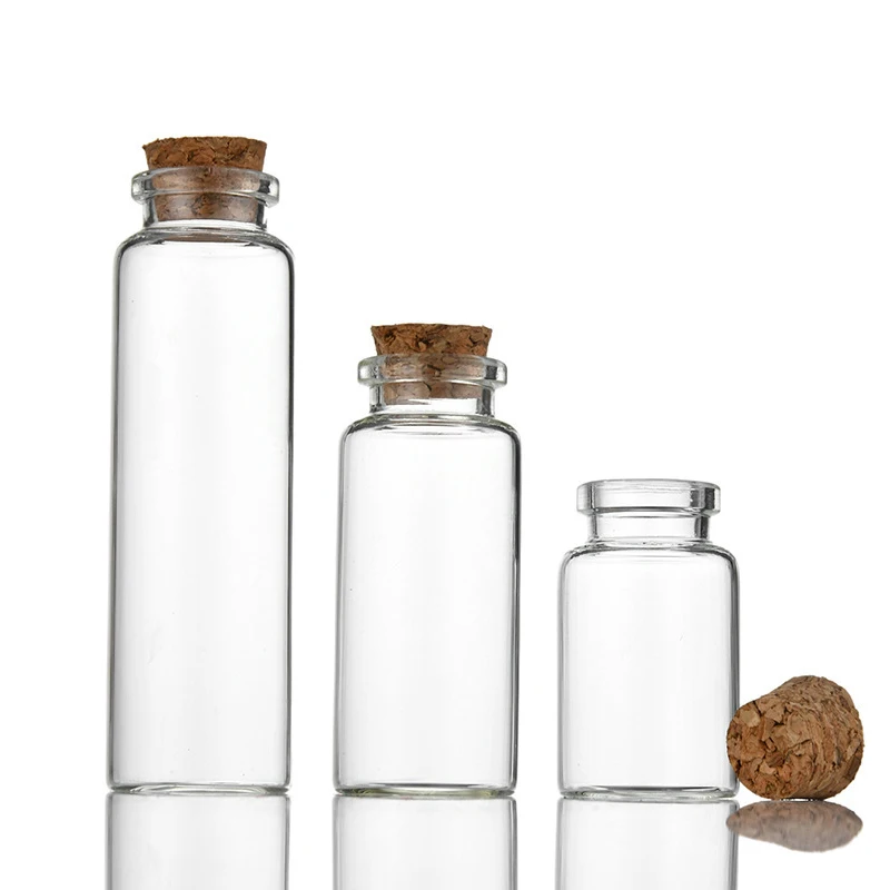 30mm mini pill borosilicate small test tube glass bottle vial penicillin wishing drifting essential oil jar with cork