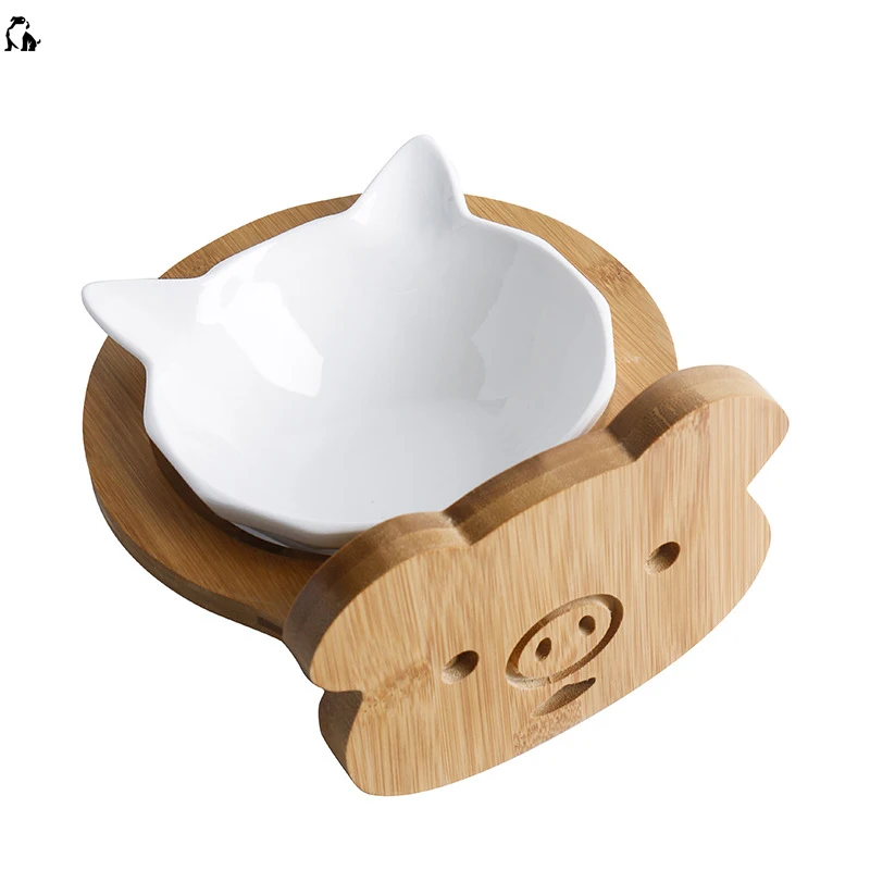 HANDOU Manufacture Direct Sale OEM Ceramic Pastel Pet Bowl  Custom Pet Food Water Feeder Bowl With Support For Dogs Cats