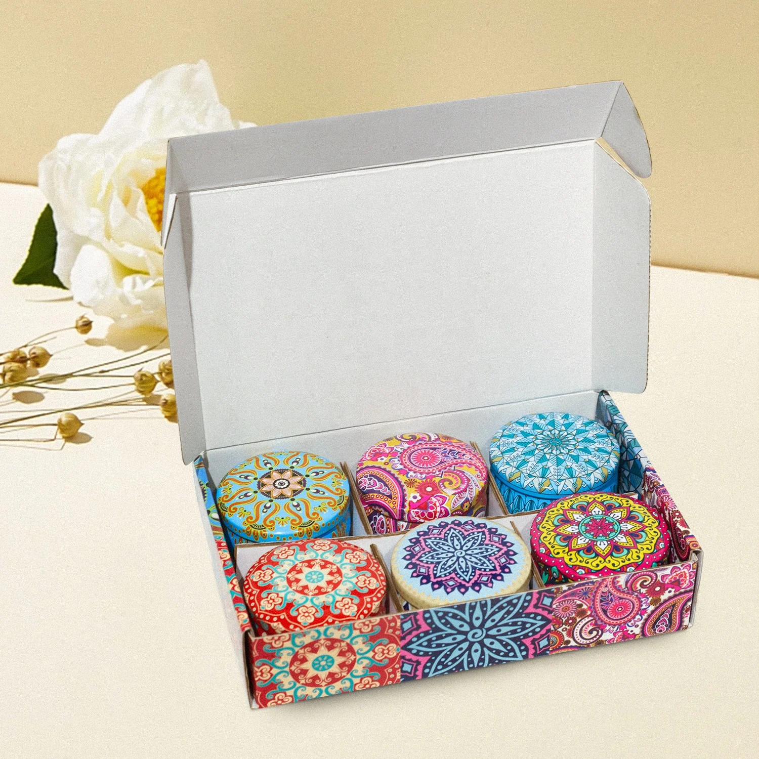80G 4 Pack Tin scented candle gift set luxury candles soy wax and fragrance