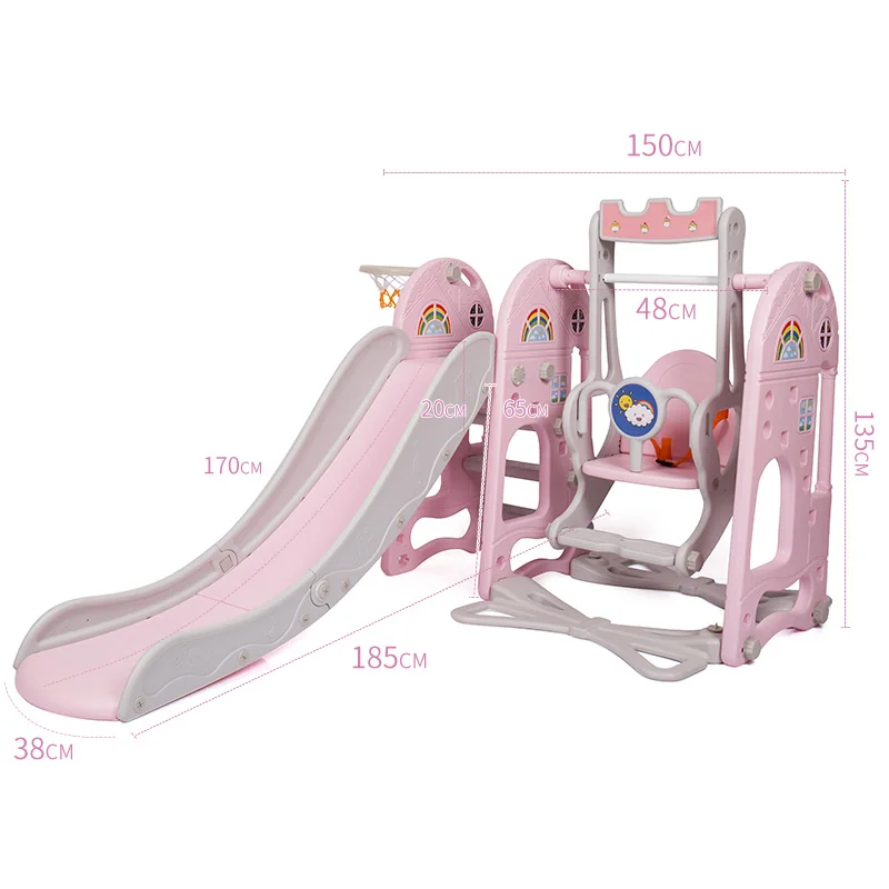 
New Style Children Indoor Playground Baby Multifunctional Toys Kids Plastic Swing Slide 