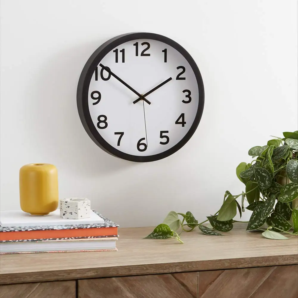 12inch promotion plastic wall clock with logo printing decorative modern wall clock home decoration
