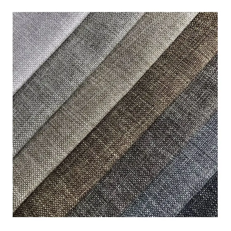 Free Sample Home Deco Polyester Linen Look Fabric Linen Upholstery Sofa Textile Fabric