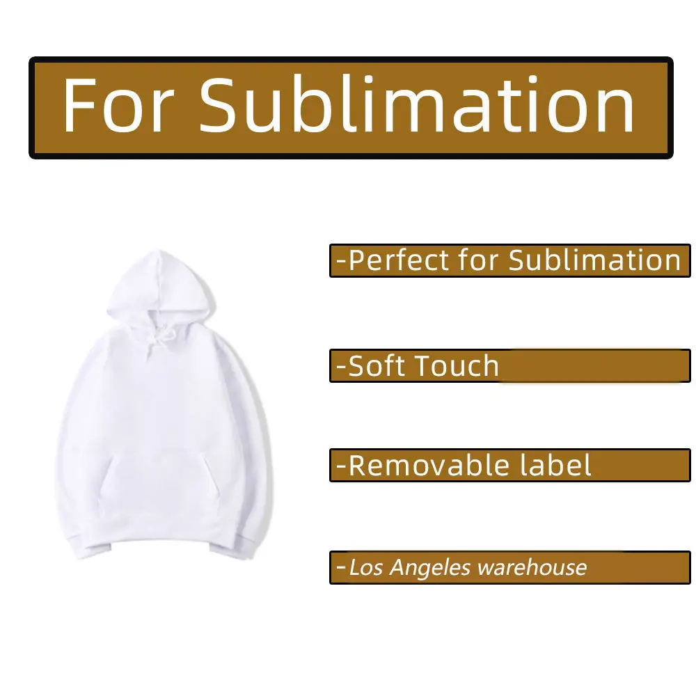 Sublimation Hoodies Us warehouse Mens US size 100 polyester customize logo blank sublimation hoodie printing pullover sweatshirt
