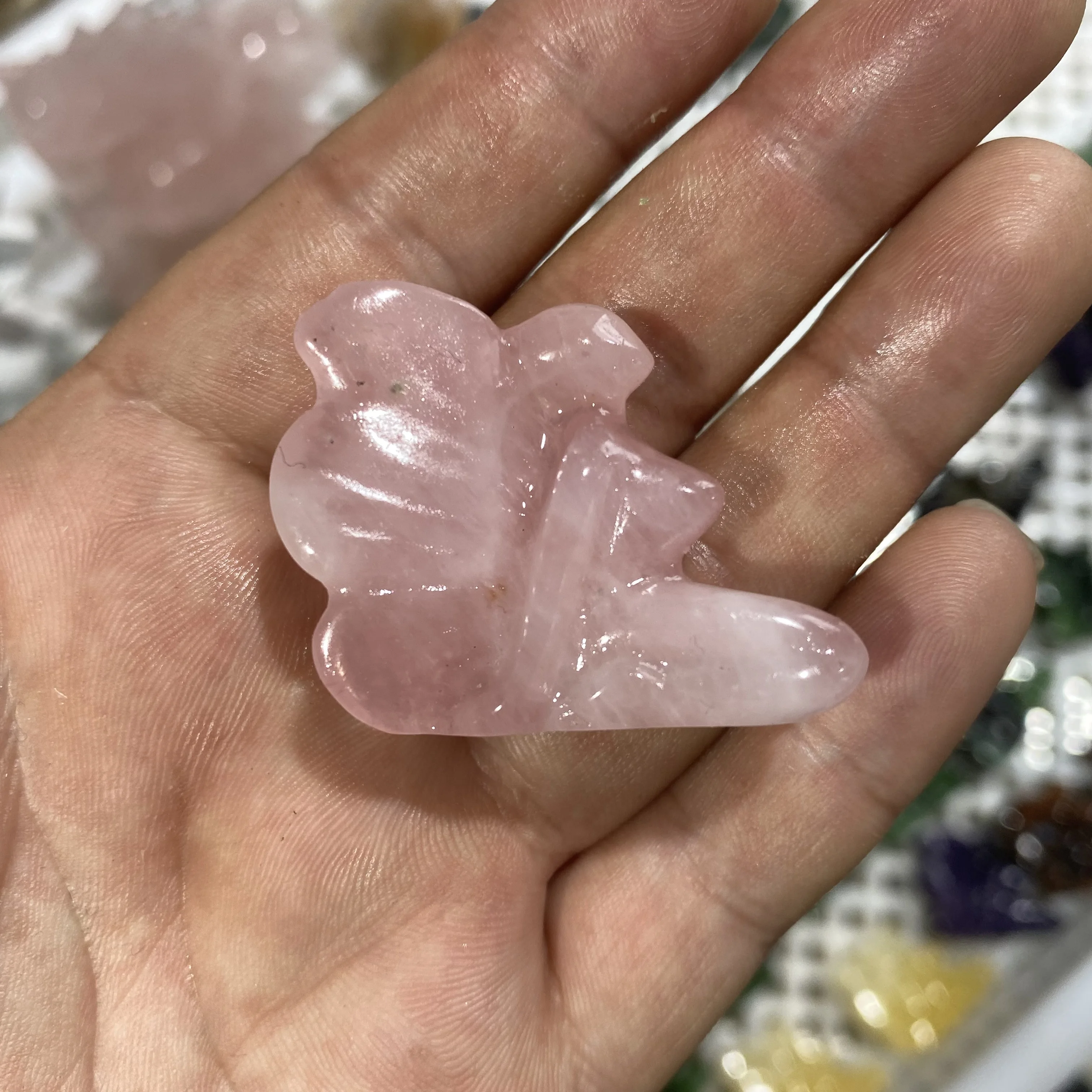 Hot Sale Natural Crystal Goddess Carving Crafts Flower Fairy Crystal Fairy Carving