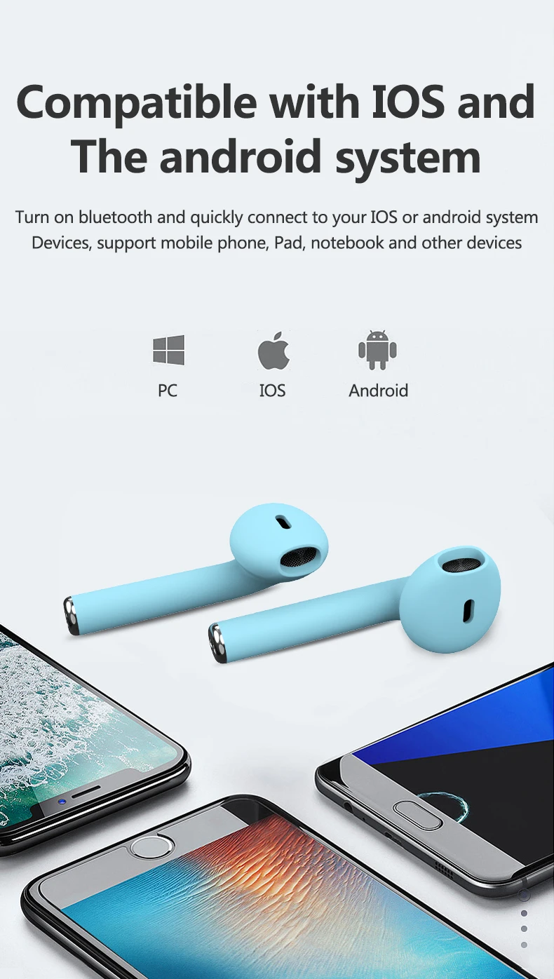 Топ продаж TWS Macaron inpods 12 i12 матовые цветные беспроводные наушники-вкладыши с истинным шумоподавлением HIFI звуковые наушники