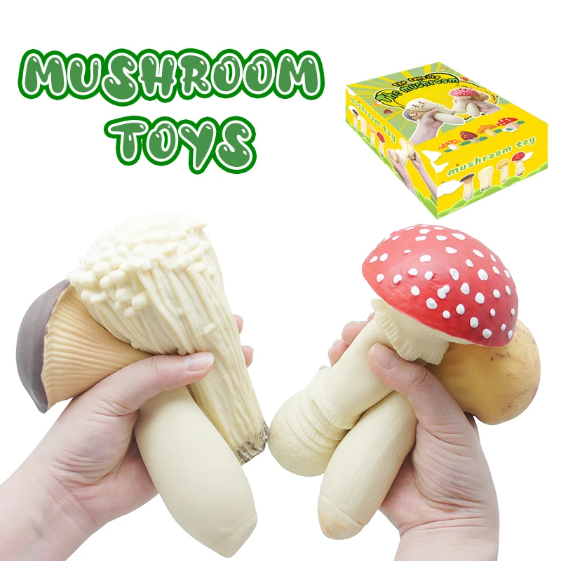 Lifelike Plastic Mini Mushroom Figurine Toy Set Realistic Artificial Vegetables for Kids Education Toy