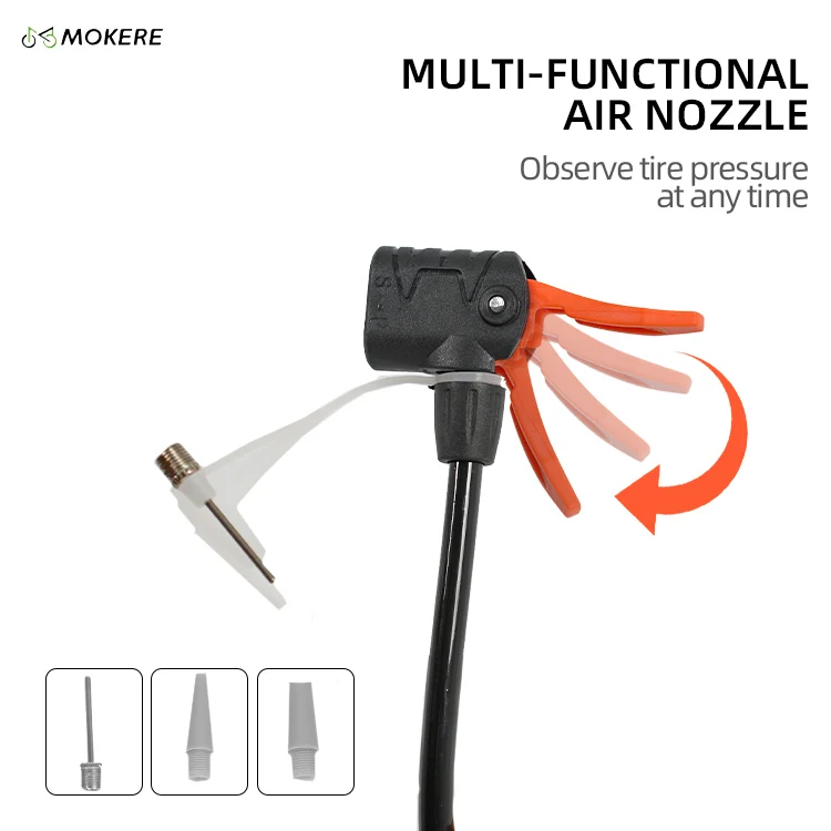Hot Selling Thickened Carbon Steel Road Bike Pump Motorcycle Bicycles Pump with Pressure Gauge