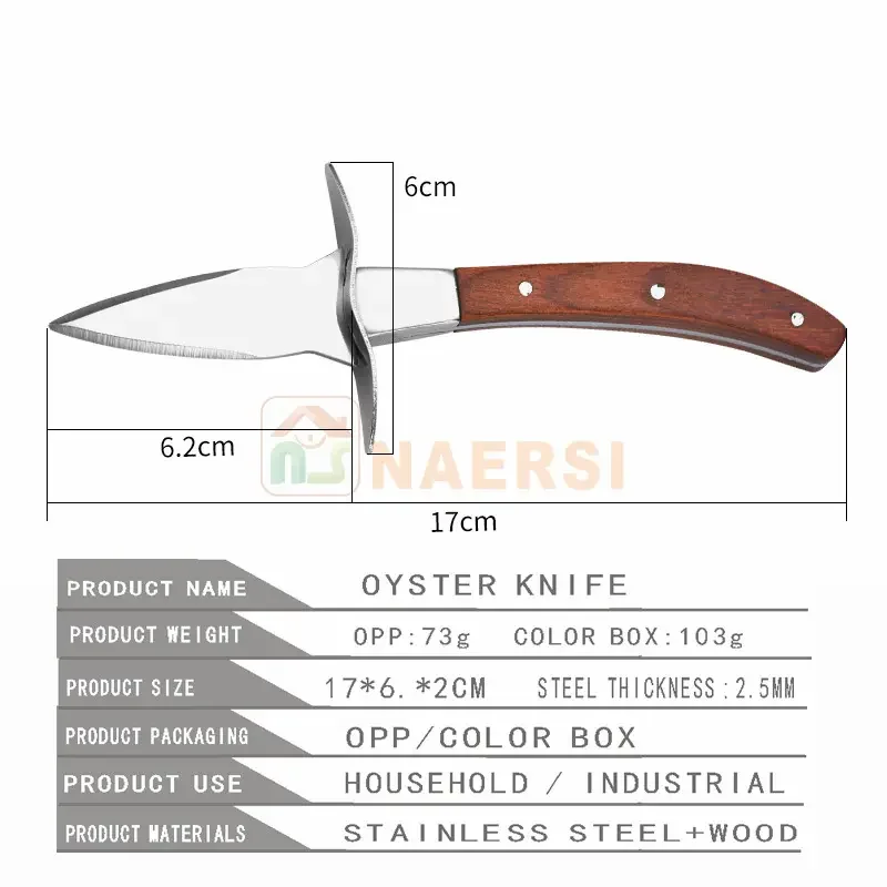 Premium  oyster shucker opener r seafood opener tool oyster knife with wood handle