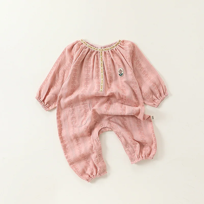 baby jumpsuit 2024 autumn models baby girl jumpsuit sweet little princess baby rompers crawling clothes