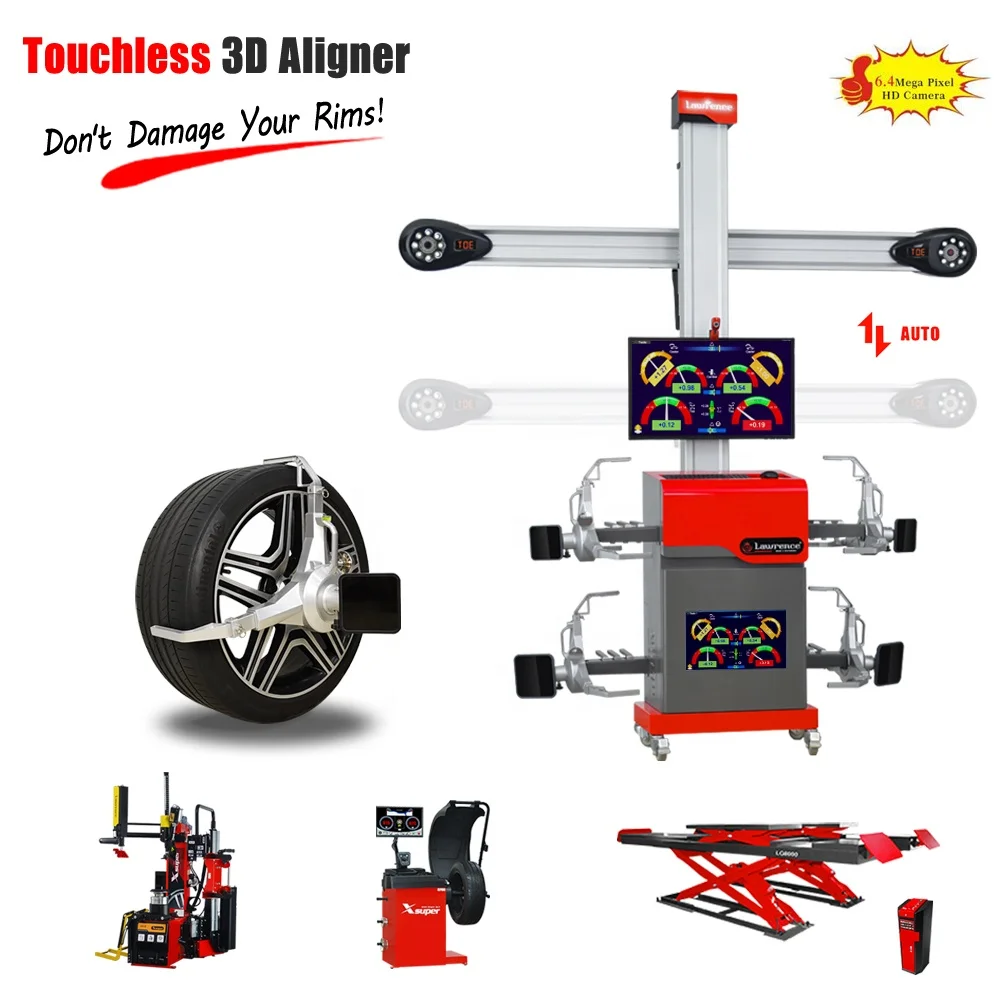 New design dual screen wheel alignment and four post car lift cmbo for workshop and vehicle equipment