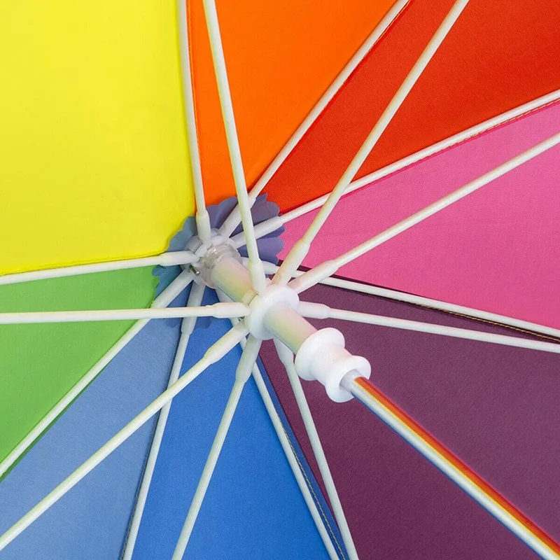 Children Manual Mini Stick Rainbow Color Umbrella for Child