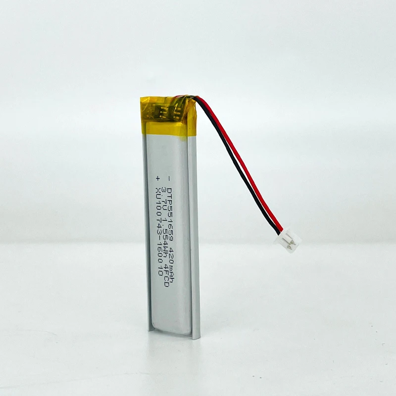 Light Weight Lithium Polymer Lipo Battery Cell 3.7V 420mAh 551659 For Smart Glasses
