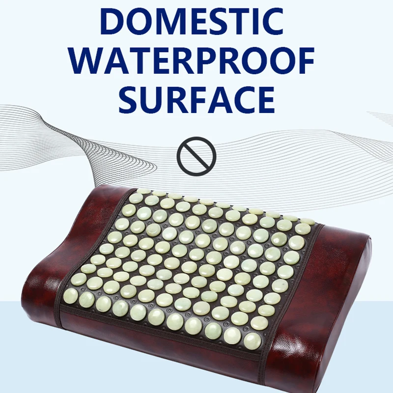 Jade cervical spine pillow heated Tomaline germanite far infrared health massage sleep treatment cervical spine pillow