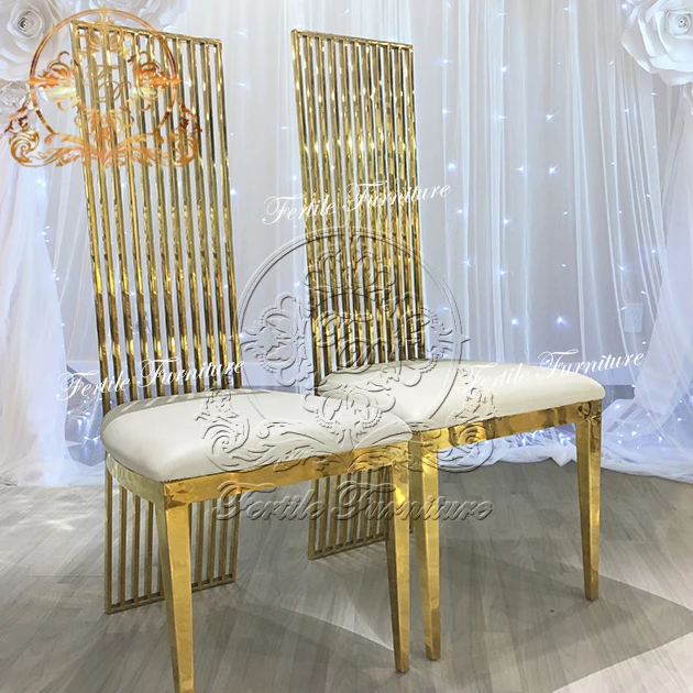 Wedding Stainless Steel Metal High Back Luxury Wedding Chair