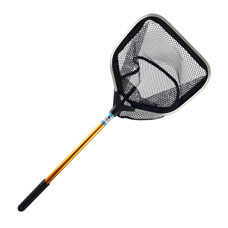 Palmer 72cm 248g Aluminum Landing Net Fishing EVA Handle Fly Hook Anti-hanged Rubber
