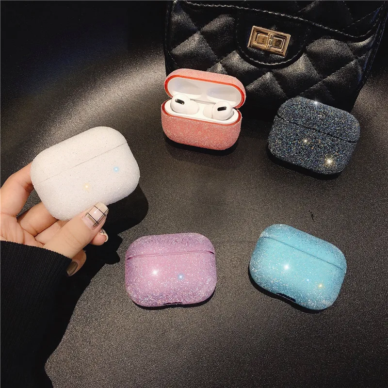  Лидер продаж роскошный полимерный гелевый неоновый чехол для AirPods с бриллиантами женщин блестящий прозрачный защитой от потери Airpods 1 2 3 чехлы беспроводной