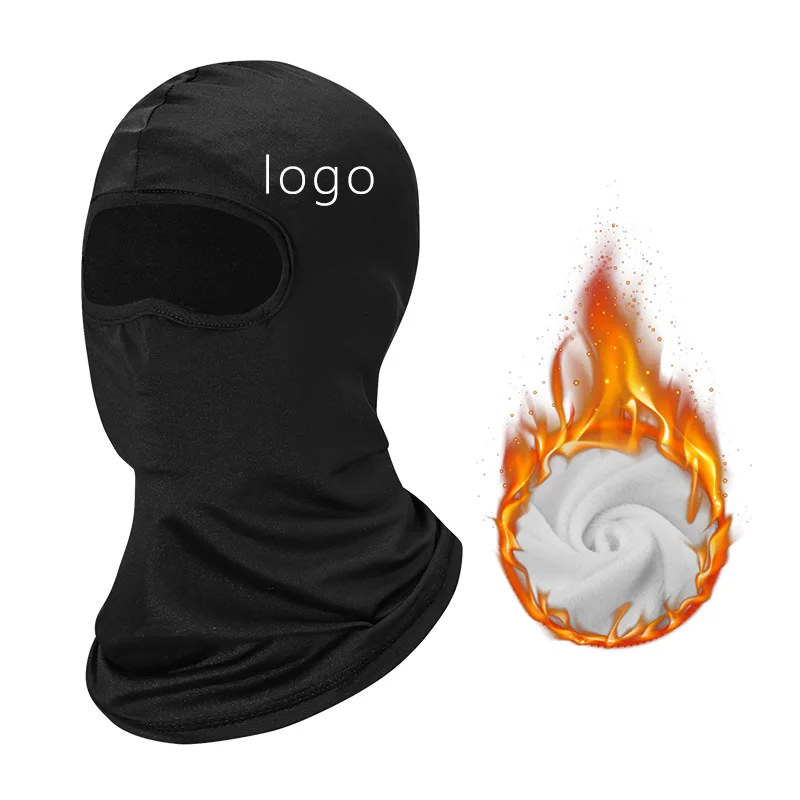 OEM ODM Custom Logo Black Color Winter Fleece Blank Balaclava 3D Pattern Digital Thermal Full Face Cycling Ski Mask