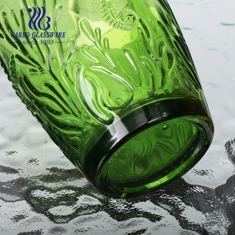 Garbo New Design Hot Selling Products Deep Solid Blue Color Glassware Solid Colored Egg Shape Water Drinking Glass Cup