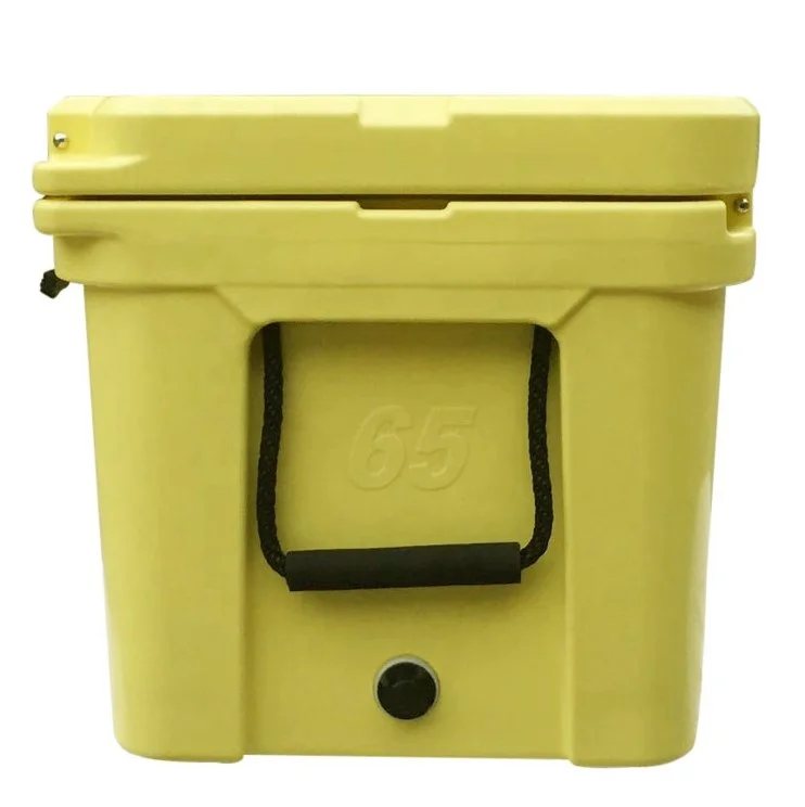 OEM Roto molded Custom color rotomolded ice cooler 65 liter plastic ice box coolers