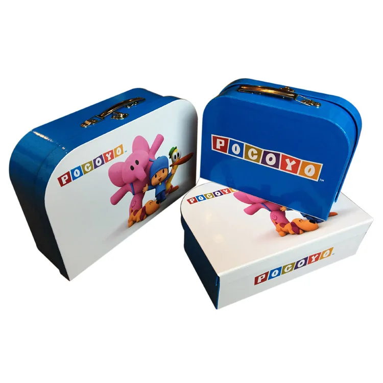 Paper Cardboard Decorative Kid style storage Suitcases For Small Toys, Set Of 3